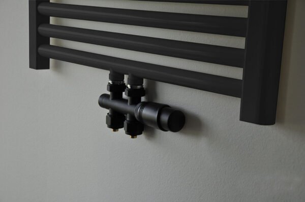Onderblok set recht compleet 16 x 2,0 en 15 mm knel mat zwart