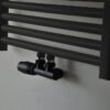 Onderblok set haaks links compleet 16 x 2,0 en 15 mm knel mat zwart - Radiatoraansluitsets | Lapy
