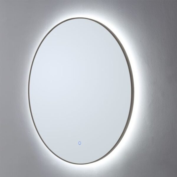 Ronde spiegel Gun Metal met LED verlichting, 3 kleur instelbaar & dimbaar 60 | Lapy