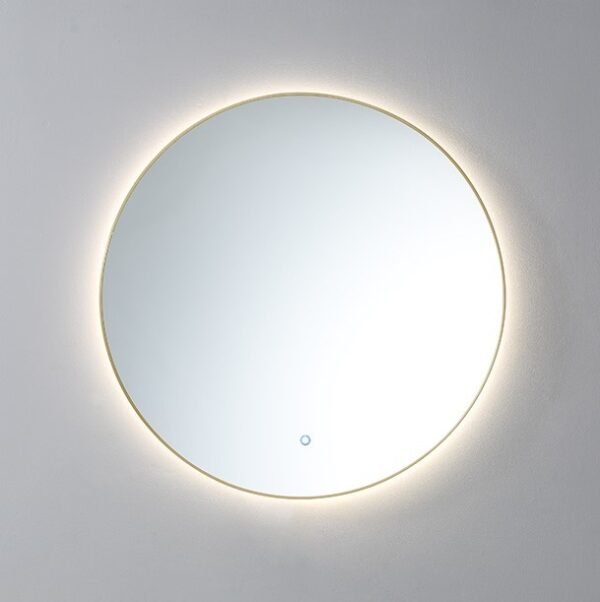 Ronde spiegel Goud Geborsteld met LED verlichting, 3 kleur instelbaar & dimbaar 60 | Lapy