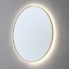 Ronde spiegel Goud Geborsteld met LED verlichting, 3 kleur instelbaar & dimbaar 80 incl. spiegelverwarming | Lapy