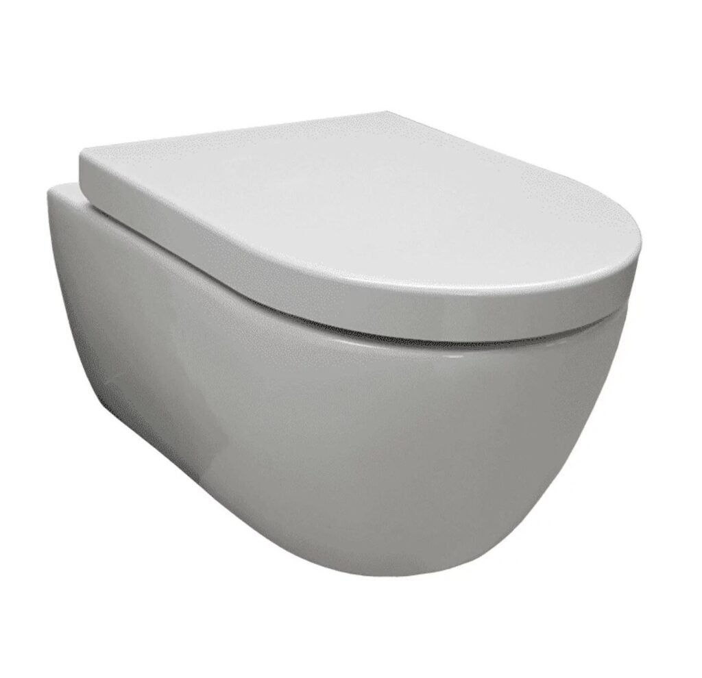 Wandcloset easy flush rimfree standaard met softclose en quickrelease zitting