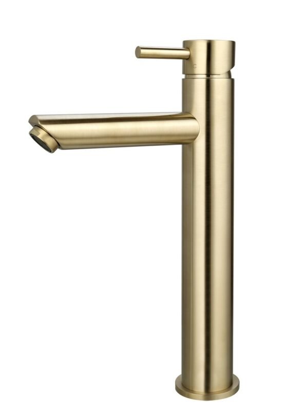 Wastafelmengkraan hoog rond Goud Geborsteld