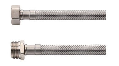 Flexibele aansluitslang Kiwa 3/8" bi x 3/8" bu 30 cm RVS