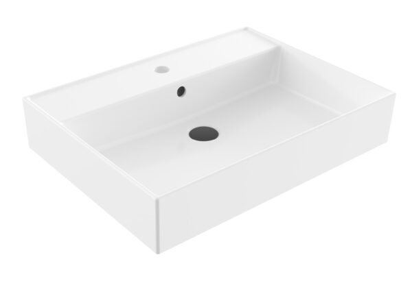 Wastafel Edge Keramiek Glans Wit 60