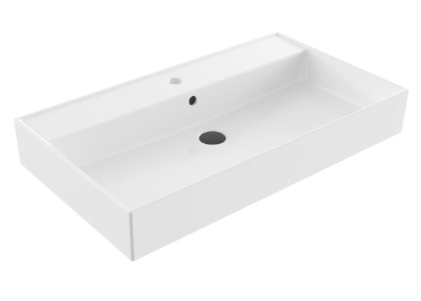 Wastafel Edge Keramiek Glans Wit 80