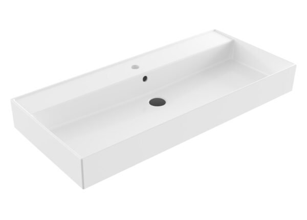 Wastafel Edge Keramiek Glans Wit 100 - Wastafels 100 cm | Lapy