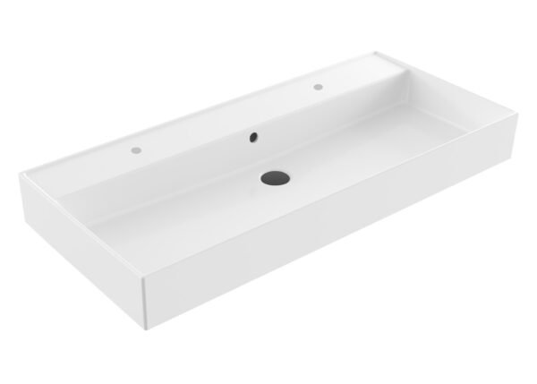 Wastafel Edge Keramiek Glans Wit 100 - Wastafels 100 cm | Lapy