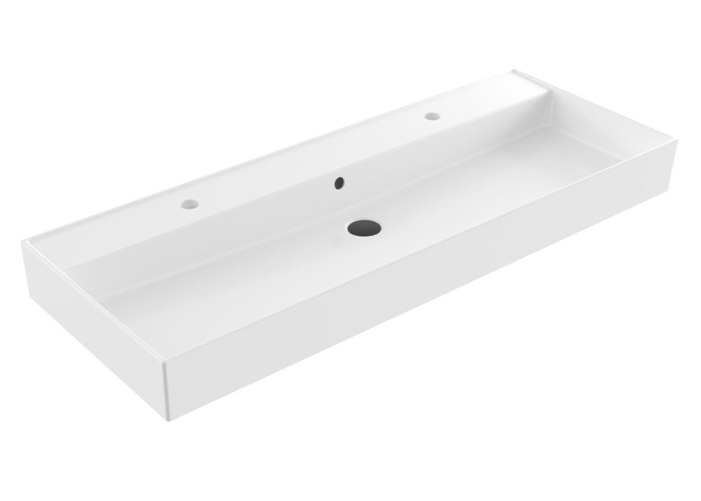 Wastafel Edge Keramiek Glans Wit 120 enkele wasbak