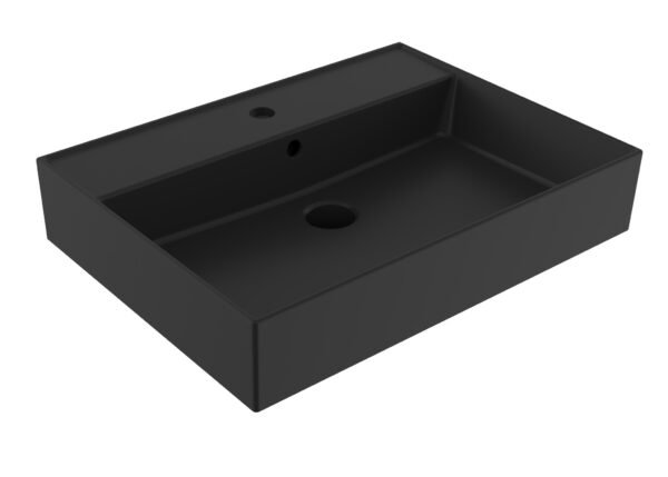 Wastafel Edge Keramiek Mat Zwart 60 - Wastafels 60 cm | Lapy