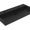 Wastafel Edge Keramiek Mat Zwart 100 - Wastafels 100 cm | Lapy