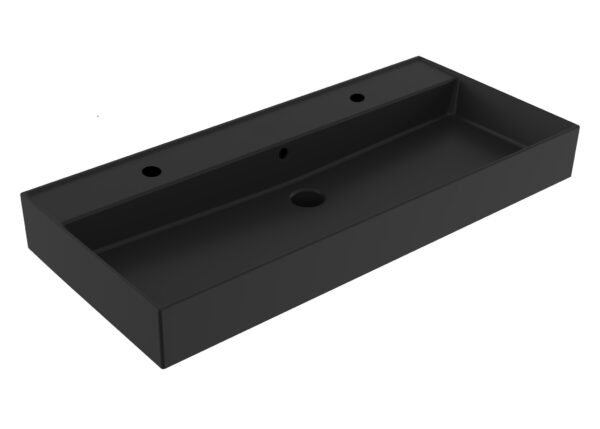 Wastafel Edge Keramiek Mat Zwart 100 - Wastafels 100 cm | Lapy