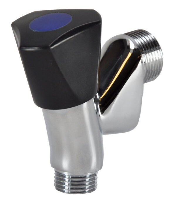 Beluchterkraan met knop Kiwa 1/2" x 3/4" chroom/zwart