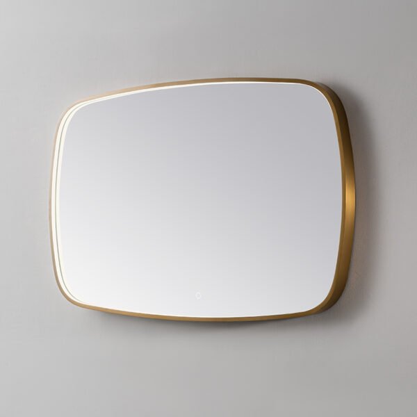 Spiegel element Goud Geborsteld met LED verlichting, 3 kleur instelbaar & dimbaar 120 incl. spiegelverwarming