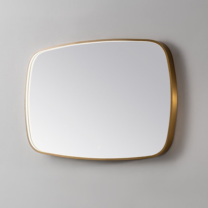 Spiegel element Goud Geborsteld met LED verlichting, 3 kleur instelbaar & dimbaar 100 incl. spiegelverwarming