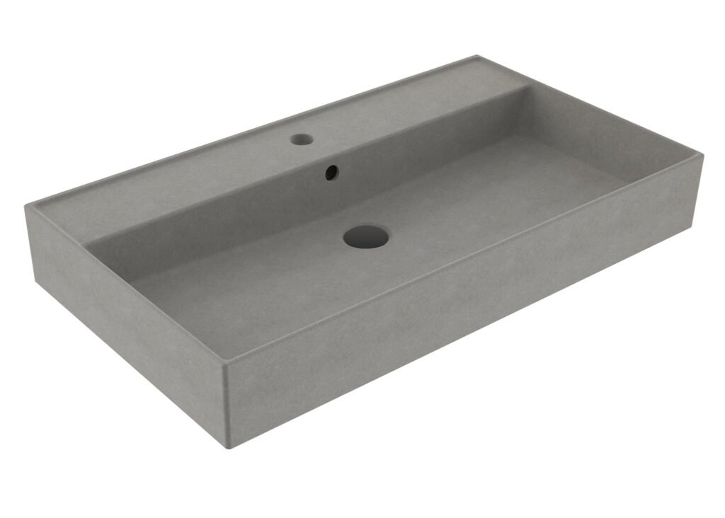 Wastafel Edge Keramiek Warm Beton 80