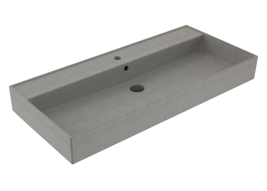 Wastafel Edge Keramiek Warm Beton 100