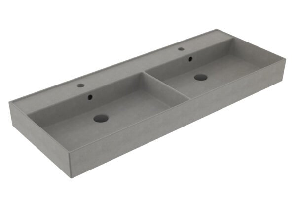 Wastafel Edge Keramiek Warm Beton 120 dubbele wasbak