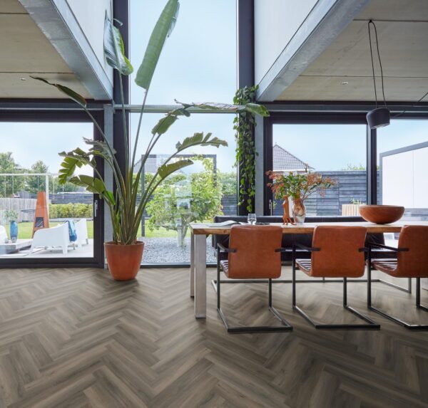 YUP Paddington Herringbone dryback dark grey - PVC Vloeren | Lapy
