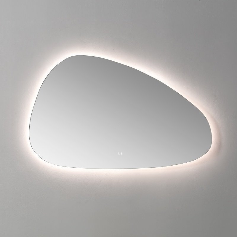 Spiegel Organic met indirecte LED verlichting, 3 kleur instelbaar & dimbaar 140 cm incl. spiegelverwarming