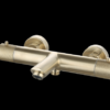 Badmengkraan thermostatisch rond Goud Geborsteld met geribbeld knop | Lapy