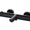 Badmengkraan thermostatisch rond Mat Zwart met geribbeld knop - Badkraan opbouw | Lapy