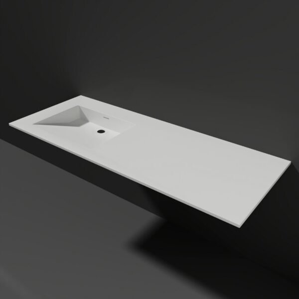 Wastafel Silk Solid Surface wasbak Links asymmetrisch 120