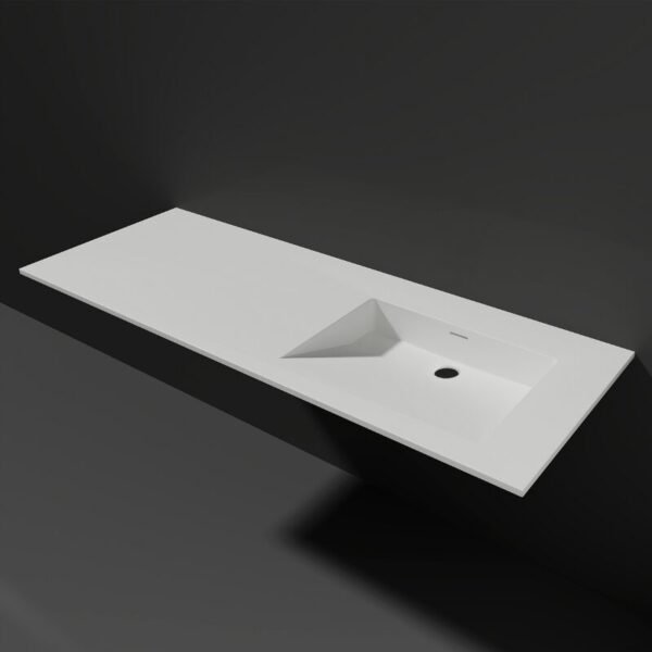 Wastafel Silk Solid Surface wasbak Rechts asymmetrisch 120