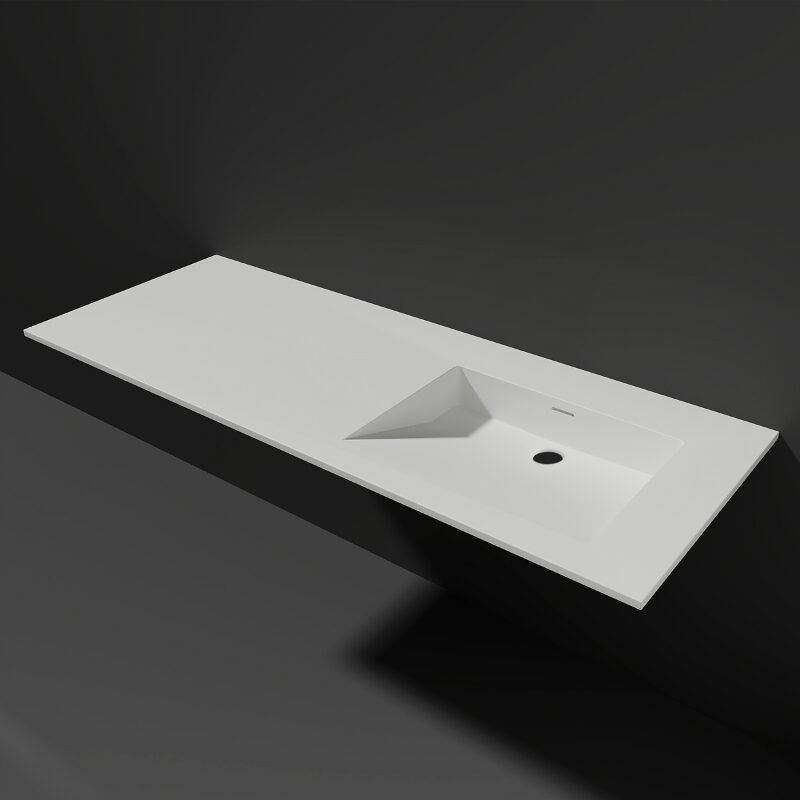 Wastafel Silk Solid Surface wasbak Rechts asymmetrisch 120