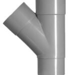 HWA T-stuk 2 x mof 1 x verjongde spie 70 mm 45 graden PVC - Hemelwaterafvoer | Lapy