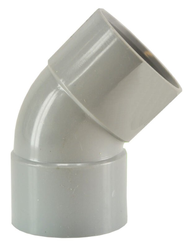 Afvoerbocht dubbele mof 75 mm 45 graden PVC - PVC hulpstukken | Lapy
