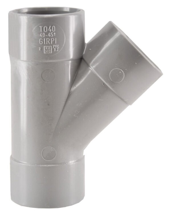 T-stuk 3 x mof 50 mm 45 graden PVC