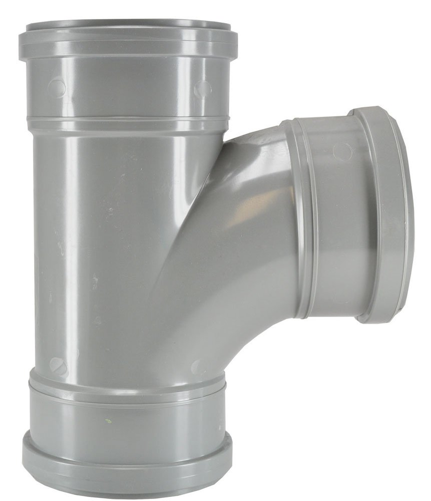 T-stuk 3 x manchet 110 mm 90 graden PVC