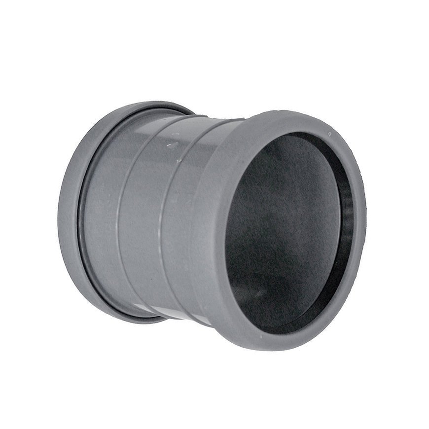 Overschuifmof dubbele manchet 40 mm PVC