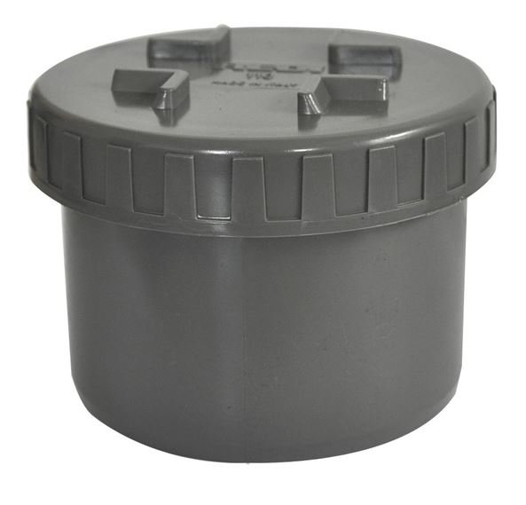 Eindstuk met schroefdeksel 75 mm PVC