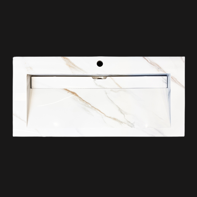 Wastafel Slate Gold/White Marble 100