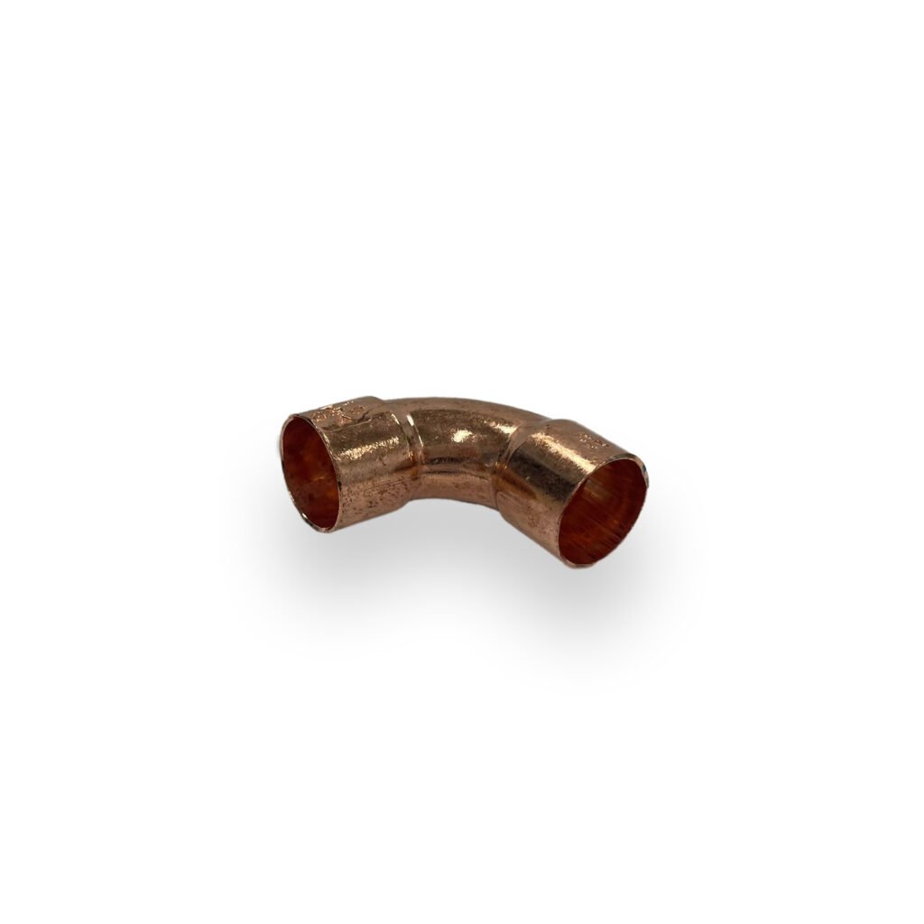 Bocht roodkoper 22 x 22 mm 90 graden