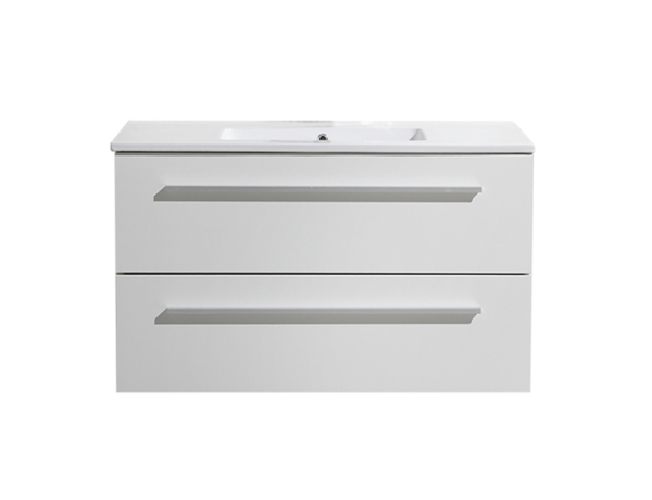 Badmeubelset met greep aluminium 80 mat wit zonder spiegel OP = OP