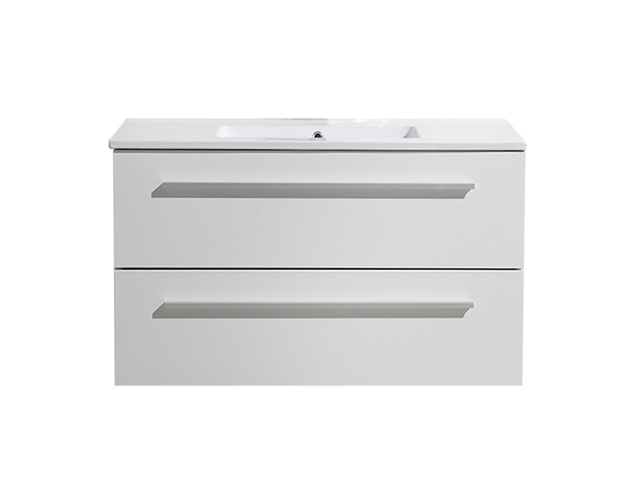 Badmeubelset met greep aluminium 80 mat wit zonder spiegel OP = OP