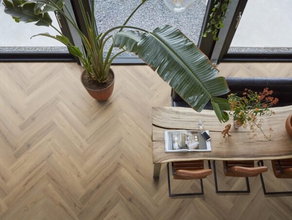 YUP XL Greenford herringbone dryback light brown - PVC Vloeren | Lapy