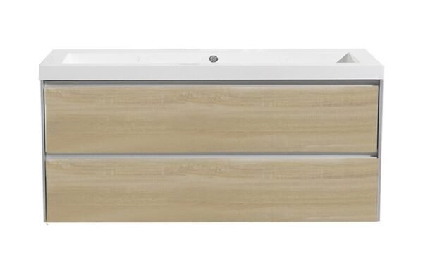 Badmeubelset greeploos 120 Light Wood zonder spiegel OP = OP