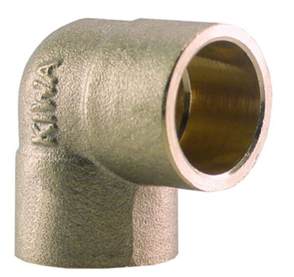 Soldeerfitting kniekoppeling Kiwa Gastec 22 x 22 mm messing - Soldeerfittingen | Lapy