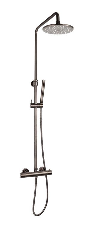 Doucheset thermostatisch (in hoogte verstelbaar) rond Gun Metal
