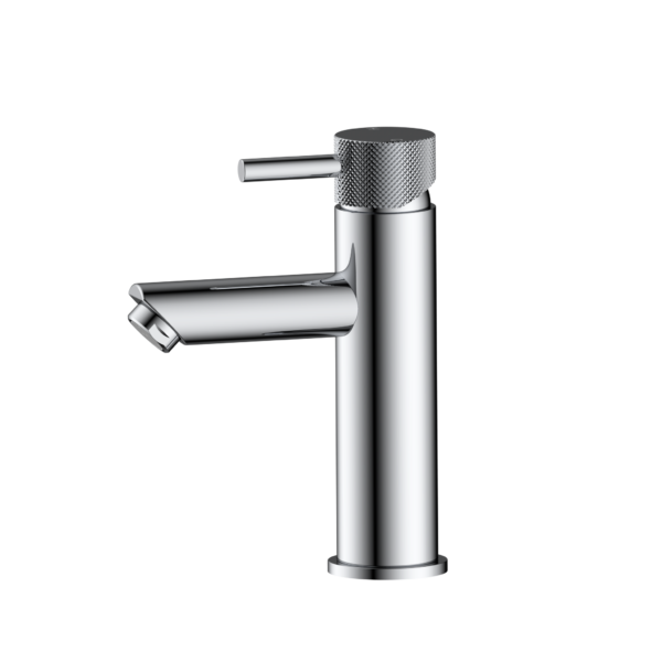 Wastafelmengkraan Mia Chroom met geribbeld knop - Kranen met geribbeld knop Chroom | Lapy