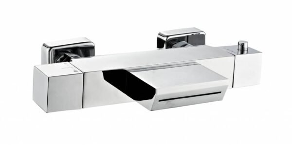 Badmengkraan thermostatisch met waterval uitloop vierkant Chroom OP = OP