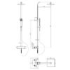 Doucheset thermostatisch (in hoogte verstelbaar) vierkant Chroom OP = OP - Doucheset opbouw | Lapy