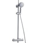 Doucheset thermostatisch Chicago (in hoogte verstelbaar) rond Chroom - Doucheset opbouw | Lapy