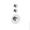 Doucheset inbouw deluxe met box thermostaat, muurbevestiging / douchekop 30 cm rond Chroom met geribbeld knop | Lapy