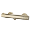 Douchemengkraan thermostatisch rond Goud Geborsteld met geribbeld knop | Lapy