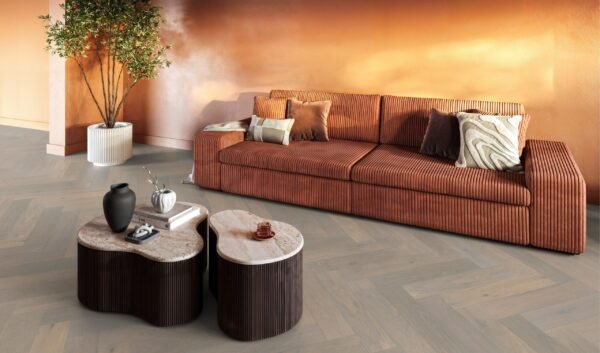 Beverly Hills visgraat rustiek dubbel gerookt wit 4104 - Parket | Lapy
